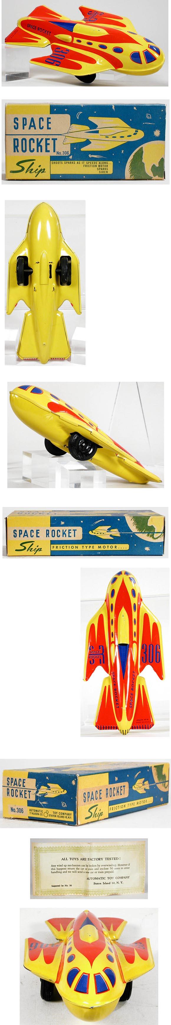 c.1952 Automatic Toy Co., No.306 Space Rocket Ship in Original Box